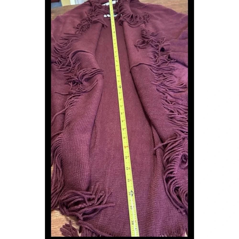 Layers‎ by Lizden Marvelush Shrug with Cable Detail NWOT Wine QVC One size Missy
